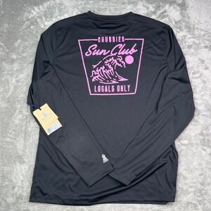 Chubbies Shirt Mens Medium Black Pinky Promise Sun Crew Swimming Long Sleeve NWT